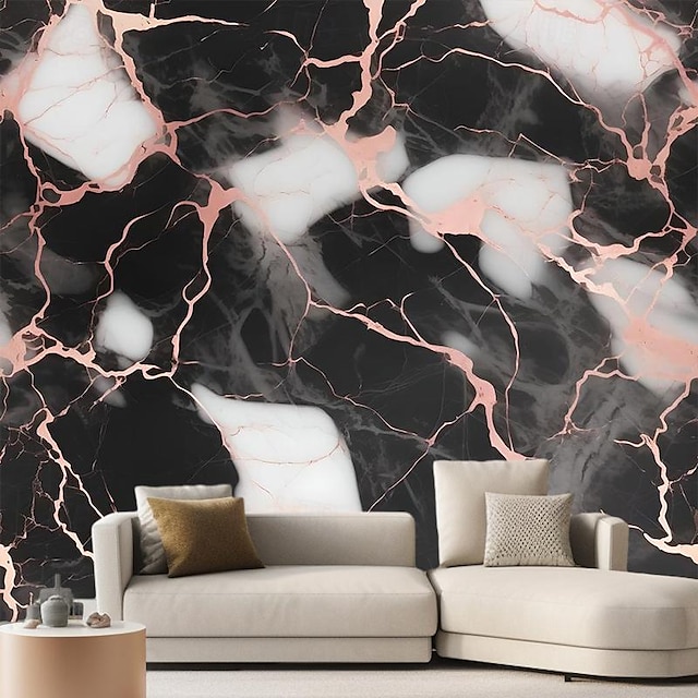  Cool Wallpapers Pink 3D Wallpaper Abstract Wall Mural Marble Roll Sticker Peel Stick Removable PVC/Vinyl Material Self Adhesive/Adhesive Required Wall Decor for Living Room Kitchen Bathroom