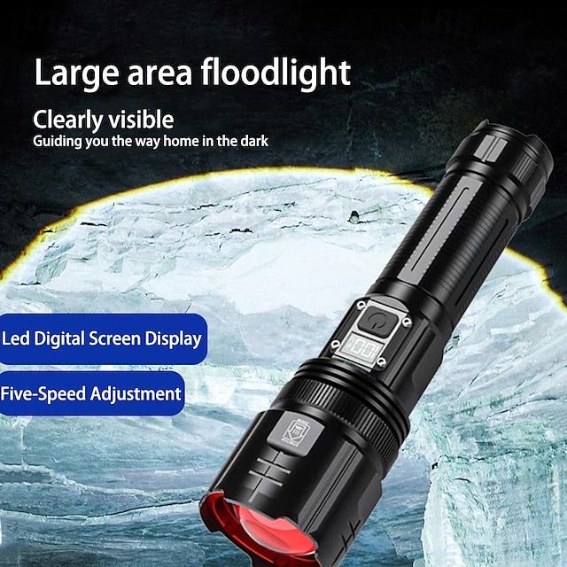  30W Retractable Rechargeable Long-range Bright Flashlight M80 Digital Screen Display High-power Wick Outdoor Work Light