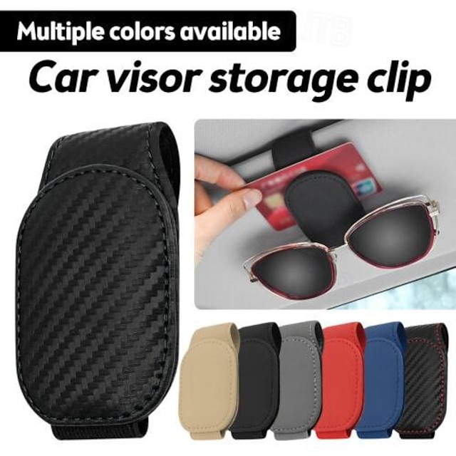  Acessórios para carro porta-óculos de sol porta-óculos organizador de clipe de armazenamento porta-óculos cartão coleção de contas