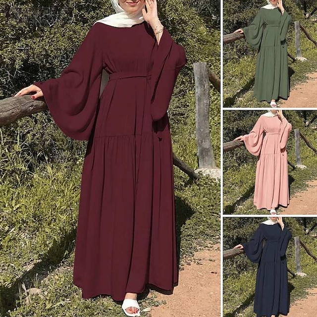 Women's Dress Abaya Robe Dubai Islamic Arabic Arabian Muslim Ramadan Adults' Dress
