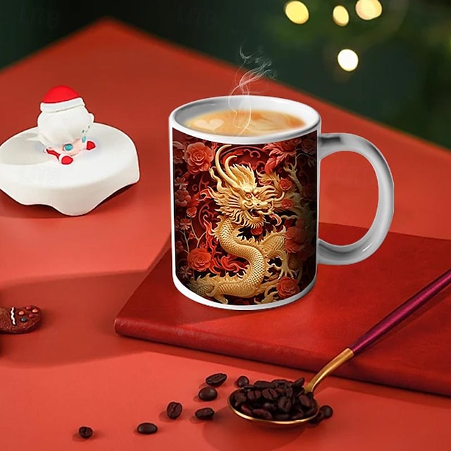  tasses à imprimé dragon chinois loong 2024 tasses du nouvel an lunaire chinois