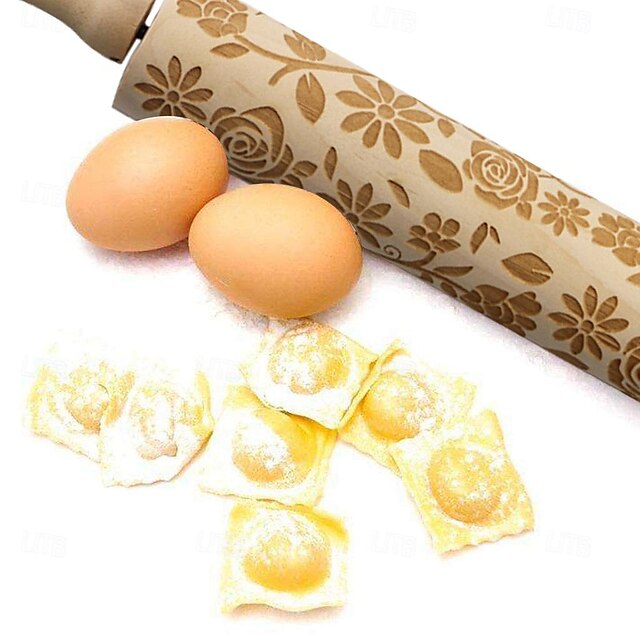  Easter Day Rolling Pin Wooden Carved Cartoon Dough Stick