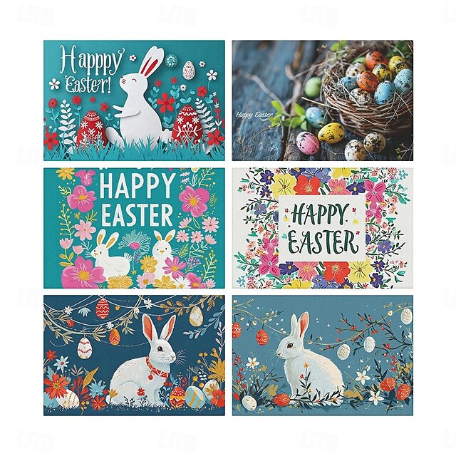  Easter 1PC Placemat Table Mat 12x18 Inch Table Mats for Party Kitchen Dining Decoration