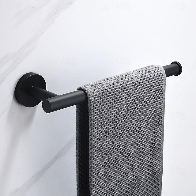  Toalheiro preto fosco durável montado na parede toalheiro barra de toalha aço inoxidável moderno para banheiro kithchen