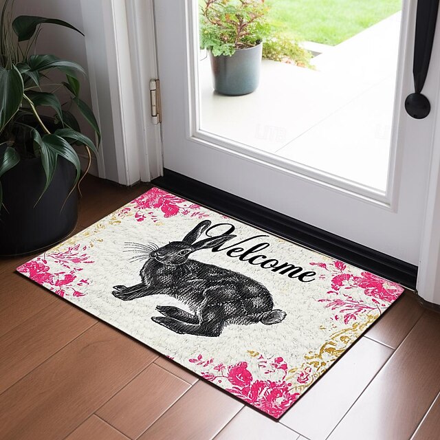 Rabbits Doormat Floor Mats Washable Rugs Kitchen Mat NonSlip