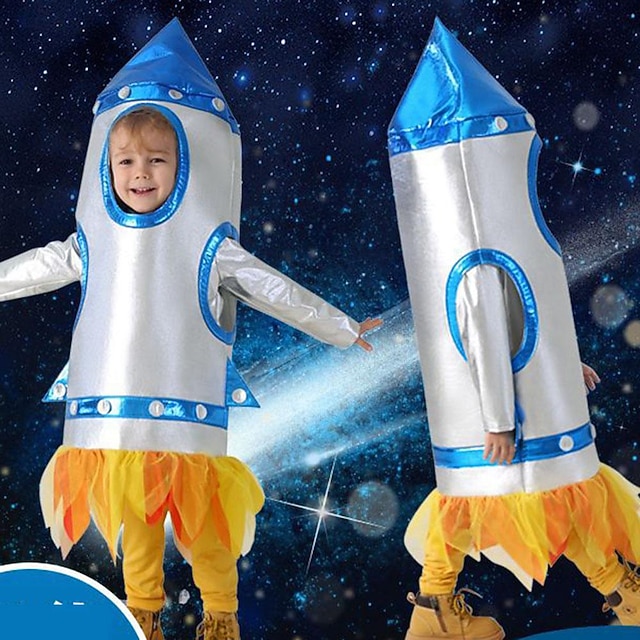 Disfraz De Astronauta Para Niños – Mono Largo De Cohete, Ideal Para Carnaval, Teatro Y Fiestas Espaciales