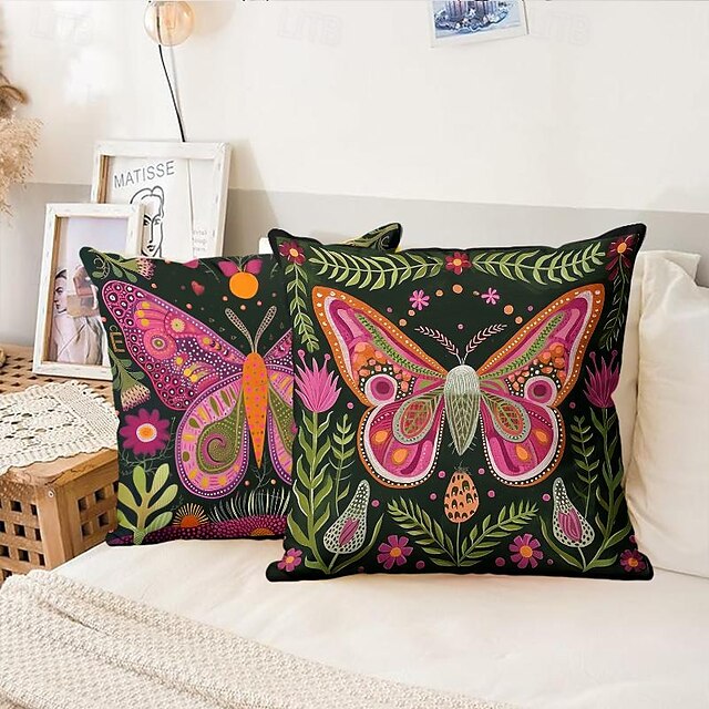  umělecký styl motýlí vzor 1ks povlaků na polštáře více velikostí pobřežní venkovní dekorativní polštáře měkké sametové pouzdra na polštáře na pohovku rozkládací pohovka domácí dekorace