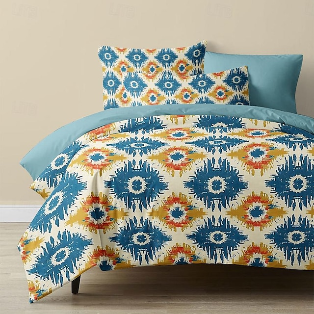  geometrisk mønster dynebetræk sæt blødt 3-delt luksus bomuld sengetøj sæt boligindretning gave tvilling fuld king queen size dynebetræk