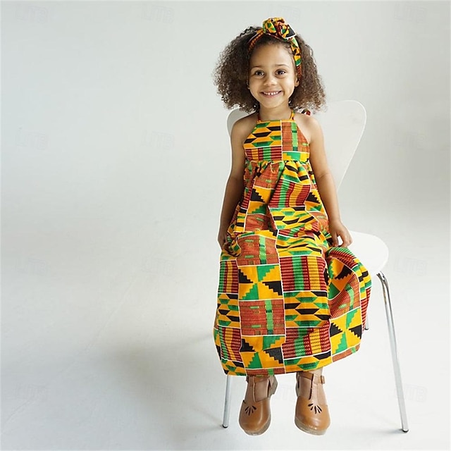  Enfants Fille Robe Graphic Sans Manches Soirée Casual Mode Adorable du quotidien Coton Eté Printemps 3-6 ans Jaune Rose Claire Rouge