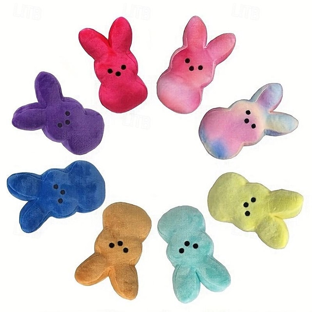  Kaninchen-Ostern-Cartoon-Kaninchen-Plüschpuppe für Kindertag, Weihnachten, Geburtstagsgeschenk, 6 Zoll/15 cm