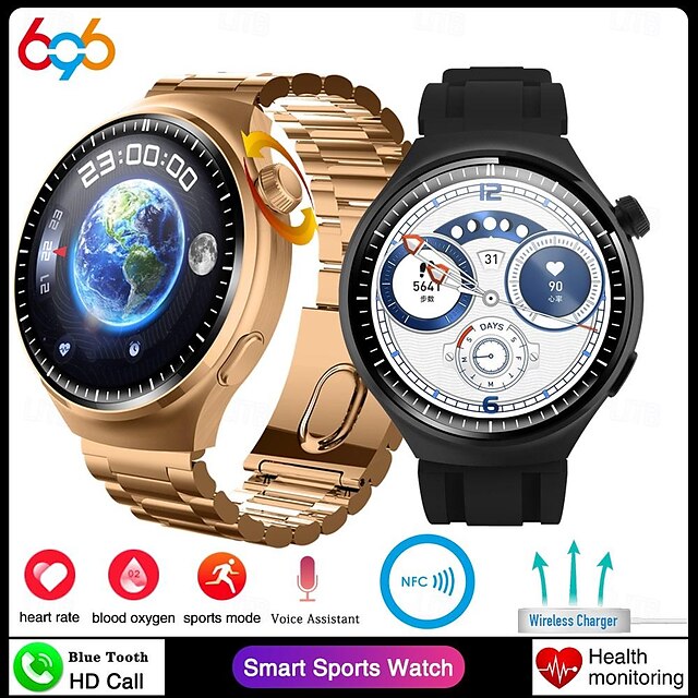  696 GSWATCH4pro Smart Watch 1.56 inch Smart Band Fitness Bracelet Bluetooth Pedometer Call Reminder Sleep Tracker Compatible with Android iOS Men Hands-Free Calls Message Reminder Custom Watch Face