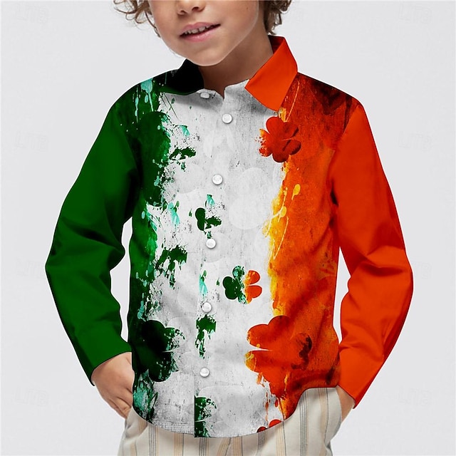 Langarmshirt Kinder - Baumwolle Stehkragen Einreiher Für Jungen & Mädchen