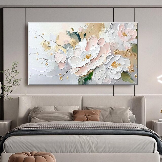 Hand painted 3D Textured Floral oil painting Wall Art Wabi-Sabi artwork ...