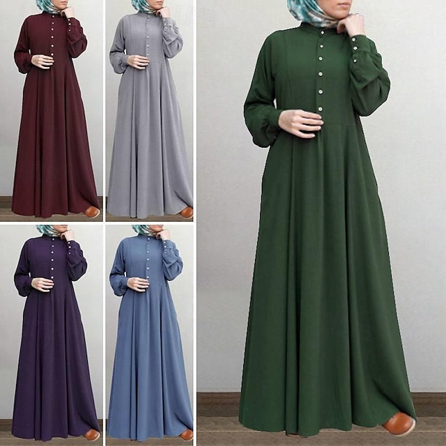  Mulheres Vestidos Abaya manto Dubai islâmico Árabe árabe muçulmano Ramadã Adulto Vestido