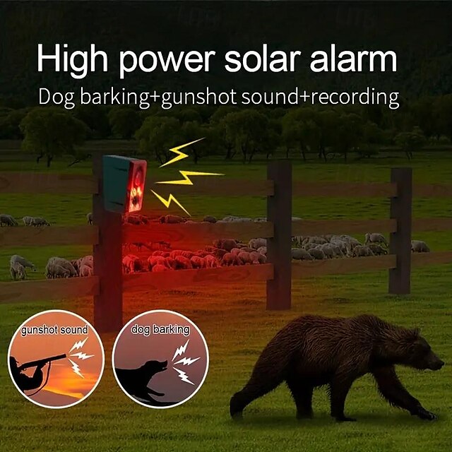  Alarme solaire, capteur infrarouge humain, lumière solaire, télécommande, antivol, dispositif d'avertissement de conduite d'animaux