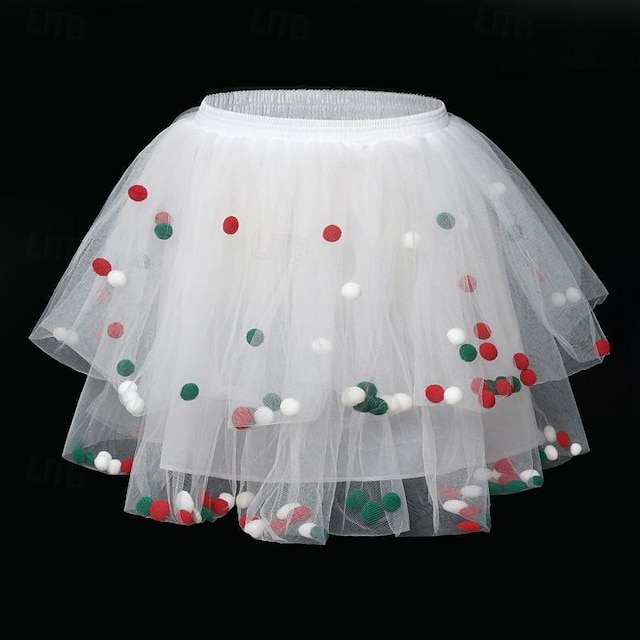  שנות ה-50 חצאית חישוק תחתונית נסיכה טוטו מתחת לחצאית חצאית טול קרינולינה חצאית קצרה/מיני לנשים מסיבת ליל כל הקדושים לנשף ערב