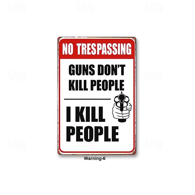 Vintage "Warning No Stupid People" Metal Tin Sign - Perfect For Pub, Bar, Man Cave, Garage, Shed Gift