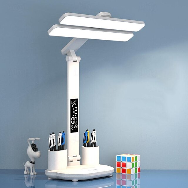  Eye Protection Desk Lamp Led Fan Foldable Charging Learning Student Dormitory Intelligent Desk Lamp Bedroom Reading Desk Desk Desk Lamp