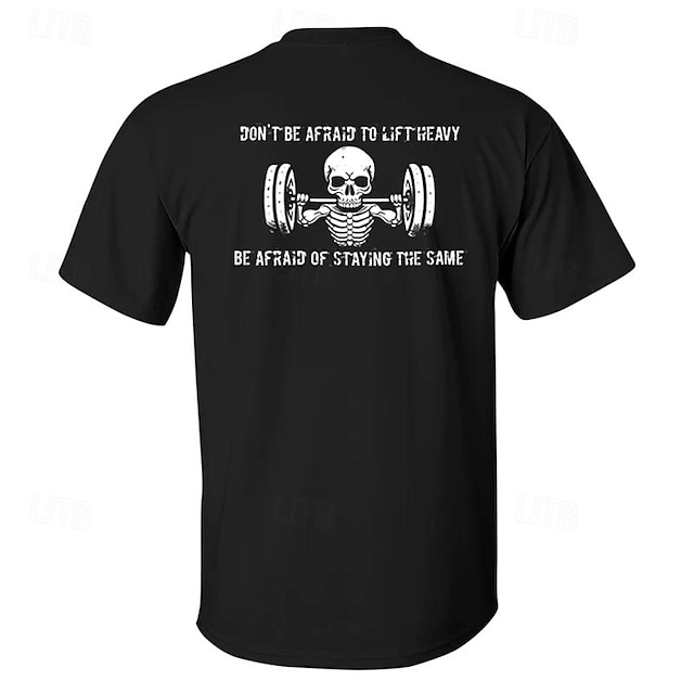  男性用 スカル Tシャツ ティートップ コットン１００％ 半袖 グラフィック シャツ ブラック 快適なTシャツ バケーション ストリート ファッションデザイナーの衣類