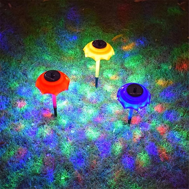  mini parasolka led słoneczna lampa ogrodowa na ścieżkę zewnętrzna wodoodporna abs słoneczna lampa trawnikowa dekoracja ogrodu na dziedzińcu gradient 1 szt