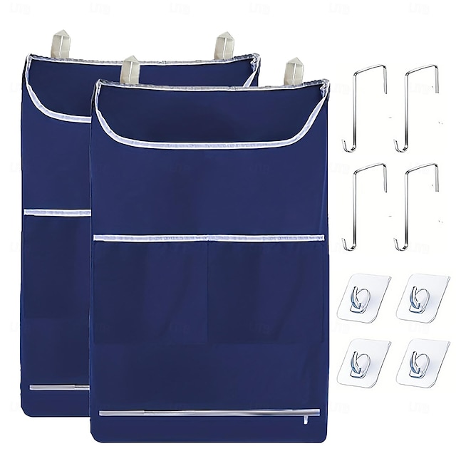  2 Stück hängende Wäschekörbe, Tür-Hängekorb mit großer Öffnung, platzsparender hängender Wäschekorb, an der Tür montierter Wäschesack und Hängekorb