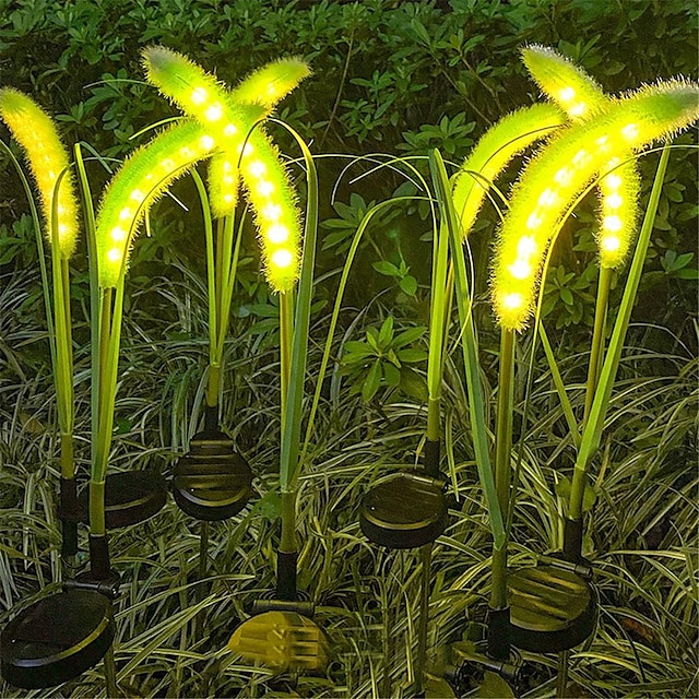  New Simulation Solar Reed Light, LED Outdoor Waterproof Yard Garden Luminous Dog Tail Grass Atmosphere Light