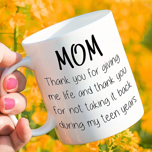  1 stk morsdagskrus gaver til mamma - gir meg livet morsomt kaffekrus - beste mammagaver fra dattersønn unik morsdags-takkefest gaveide - god bursdagsgave til mor kvinner - morsom nyhet mammakrus