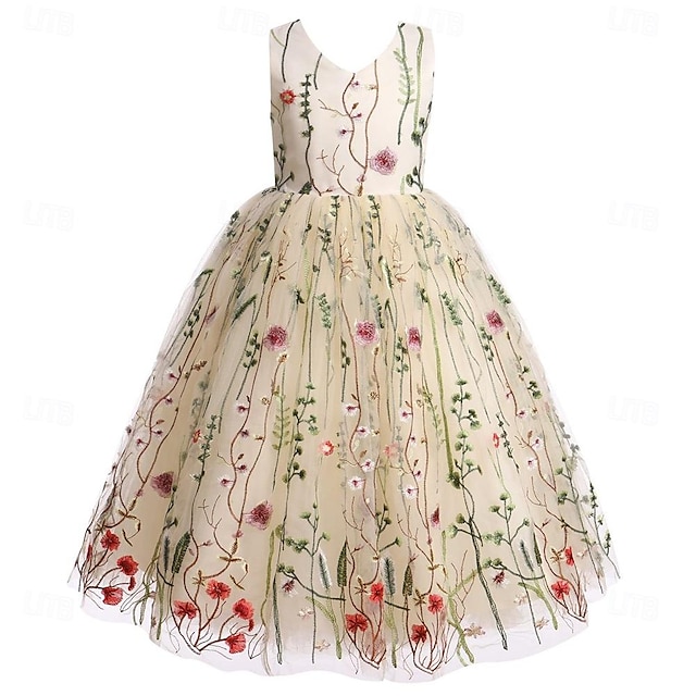  Koronkowa sukienka dla dziewczynki w kwiaty dla dzieci wesele korowód party sukienki komunijne suknia maxi dla księżniczki i druhny