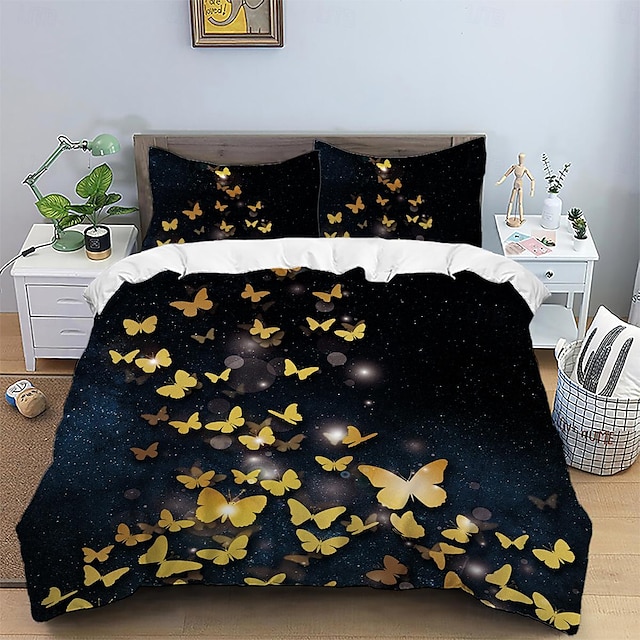  двуспальная кровать с вышивкой бабочки, пододеяльник, односпальная кровать, теплый цветочный комплект, комплект из 2 предметов, комплект из 3 предметов, легкий и мягкий короткий плюшевый комплект