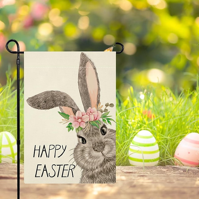  Easter Garden Flag 12x18 Inch Double Sided Easter Bunny Small Seasonal Easter Flag Yard Outdoor Flag Decoration