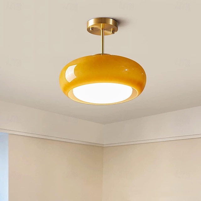  LED Ceiling Light Vintage Ceiling Light for Bedroom Dining Room Balcony Loft Brass Glass Material 110-240V