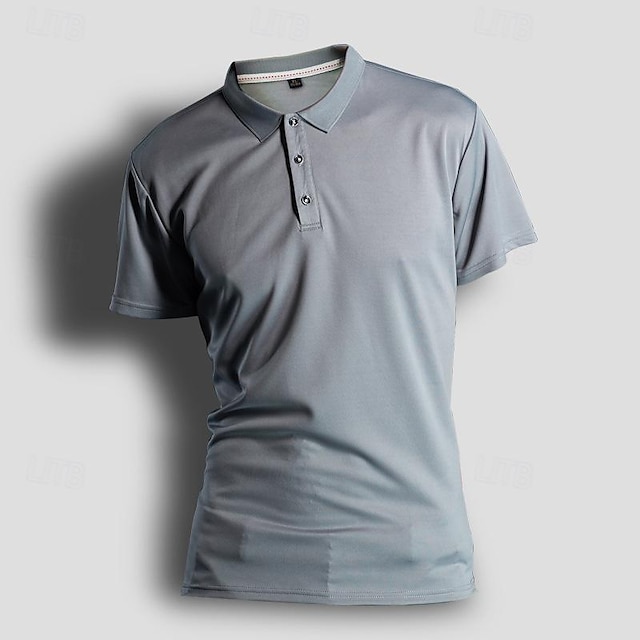  Men's Golf Shirt Golf Polo Casual Sports Lapel Short Sleeve Basic Modern Plain Button Spring & Summer Regular Fit Spring Grass Green Black White Yellow Pink Army Green Golf Shirt