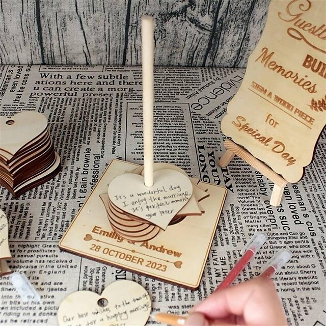  Wedding Sign in Wooden Love Set Wooden Crafts Festival Creative Decoration
