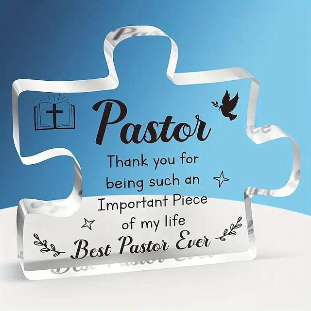  Acryl-Plakette, Geschenke zur Wertschätzung für Pastoren – Acrylblock-Puzzle, Geschenke für Pastoren, rührende Sprüche, gravierte Geschenke für Pastoren für Männer, Idee zum Geburtstag, Weihnachten,