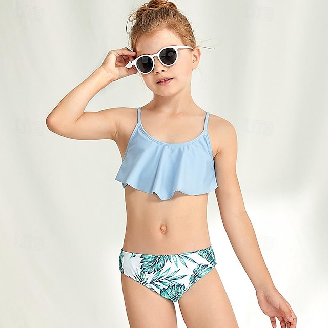  Split-Badeanzug für Kinder, Mädchen-Bikini-Set, Bikini-Mädchen, rückenfrei