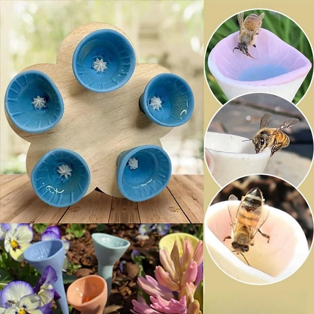  bee insekts drickskopp bee cups- stilig hartsmatare och bevattningsstation för bin, perfekt för näring och återfuktning