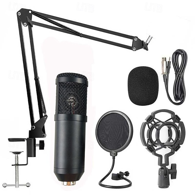  paket med professionell podcastutrustning - mikrofon och kondensatorstudiomikrofon för bärbar dator .perfekt för livestreaming vloggning - förbättra din ljudkvalitet och ta