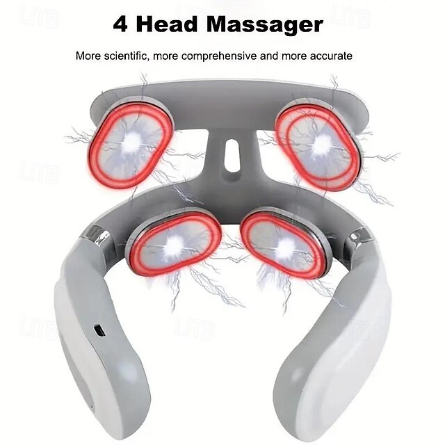  Cervical Massager Electric Convenient Intelligent Neck And Shoulder Hot Compress Massager U-shaped Electric Neck And Back Kneading 4D Intelligent Cervical Massager Voice Broadcast And Heating Functio