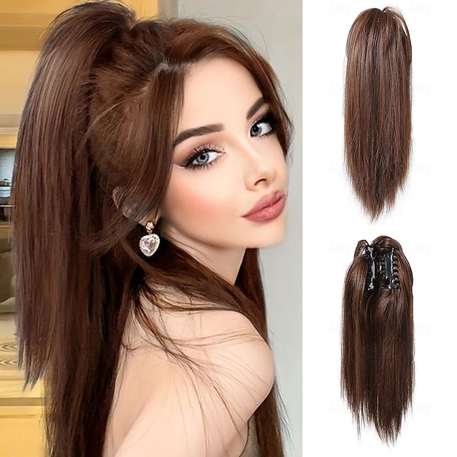  Drawstring Ponytails Women / Classic / Easy dressing Synthetic Hair Hair Piece Hair Extension Straight 16 inch Valentine's Day / Party Evening / Party / Evening