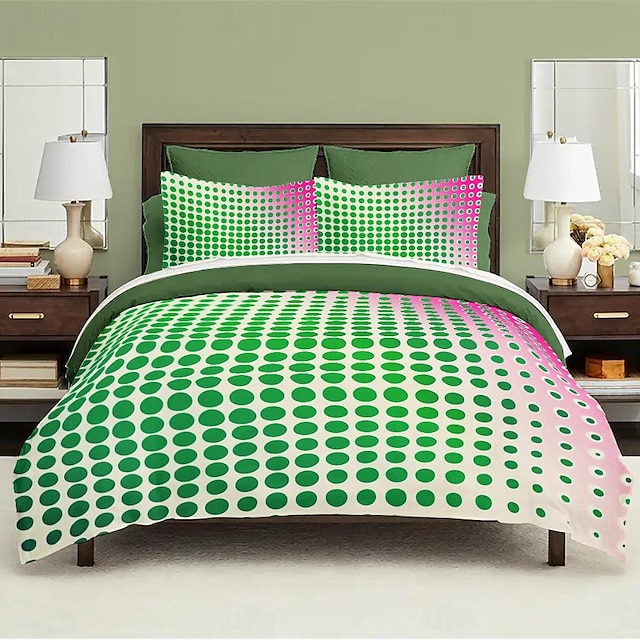  Bettbezug-Set mit Pointillismus-Muster, weiches 3-teiliges Luxus-Baumwoll-Bettwäsche-Set, Heimdekoration, Geschenk, Doppelbett, King-Size-Bett, Queen-Size-Bett