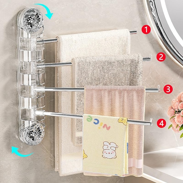  ledovcový vzor přísavky věšák na ručníky koupelna bez vrtání otočná vícepólová odkládací polička na tyč na ručníky do koupelny