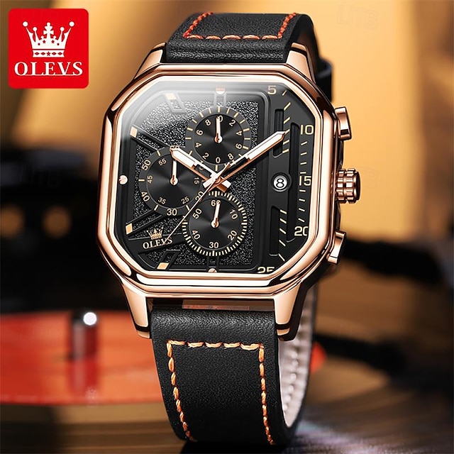  Nouvelles montres pour hommes de marque Olevs chronographe lumineux décoratif calendrier montre à quartz multifonction étanche sport montre-bracelet pour hommes