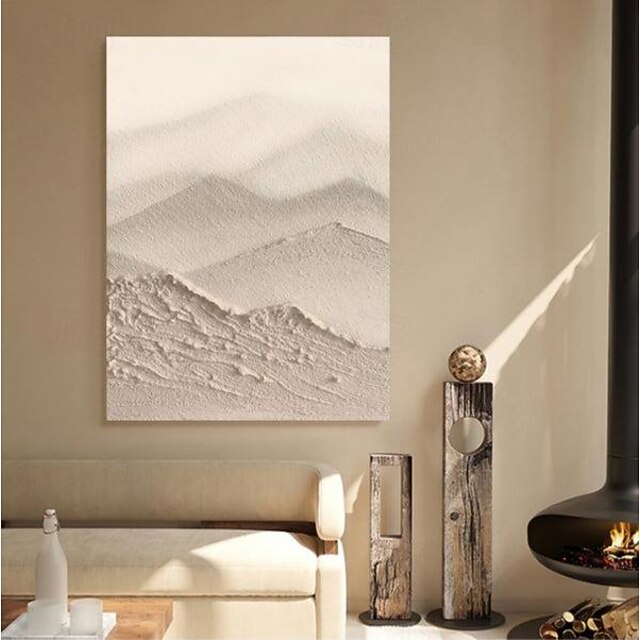 3D Large Beige Textured oil painting handmade Abstract Canvas Art oil ...