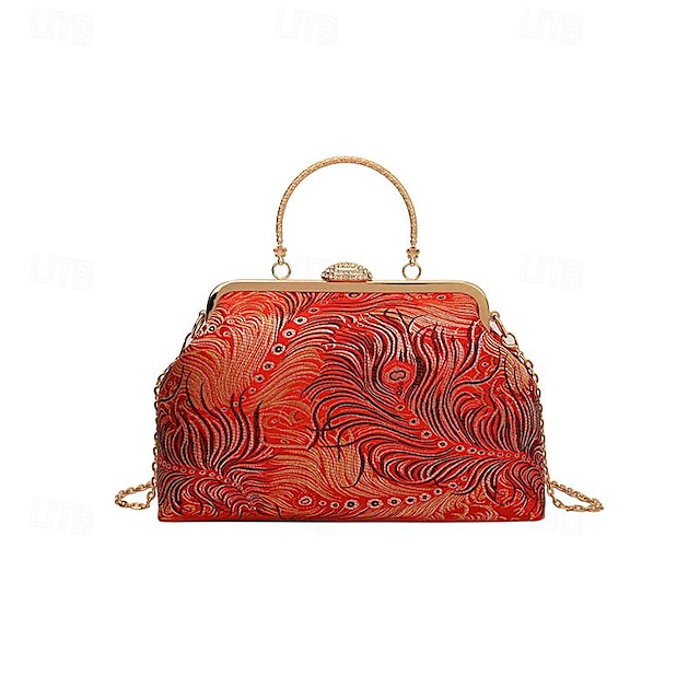 Women's Handbag Crossbody Bag Silk Party Daily Chain Large Capacity Color Block Red Blue Purple