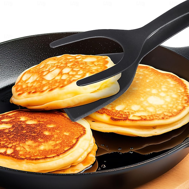  2 in 1 grip en flip spateltang ei flipper tong pannenkoek vis franse toast omelet maken voor thuis keuken koken tool