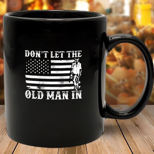  Father's Day Mugs Graphic American Flag Old Man Retro Vintage Casual Street Style Funny Coffe Mugs For Man Husband Dad
