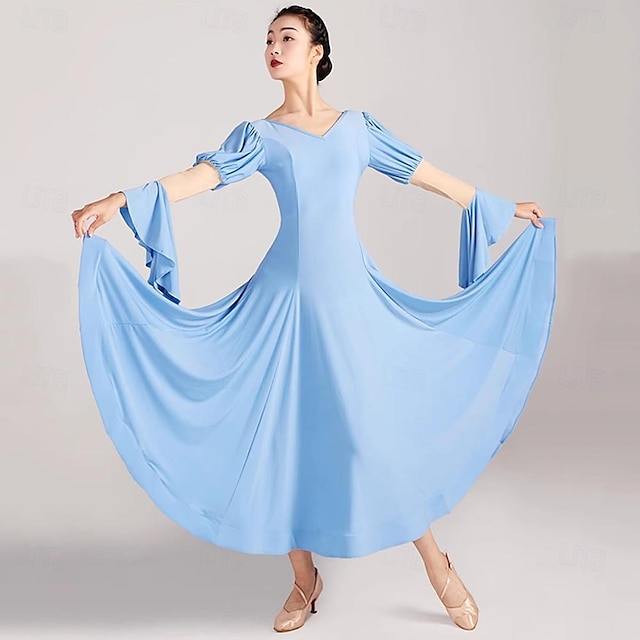  Επίσημος Χορός Φόρεμα Καθαρό Χρώμα Κόψιμο Γυναικεία Επίδοση Πάρτι Μακρυμάνικο Διαφανές βαμβάκι