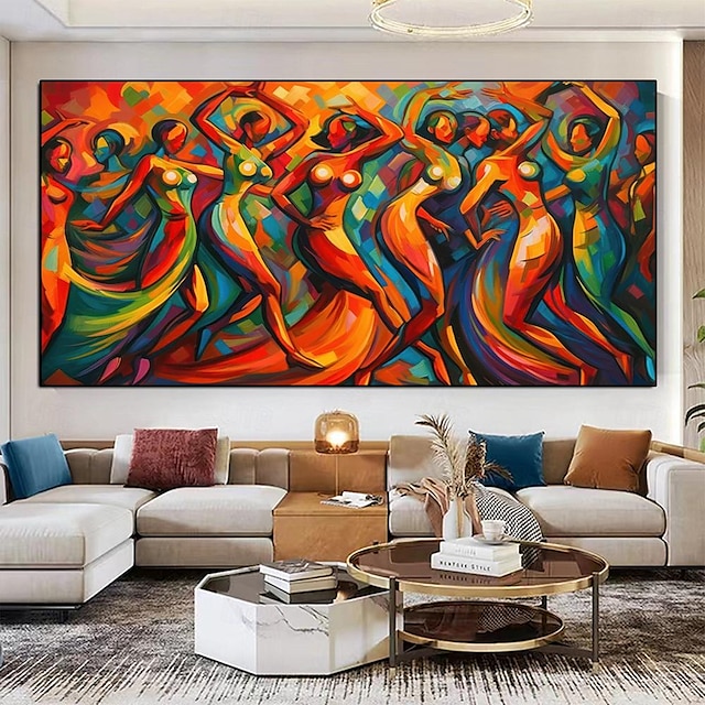  figures abstraites acrylique peinture à l'huile fait à la main moderne mur art peinture main figurative peinture abstraite mur art grande figure abstraite colorée peinture murale