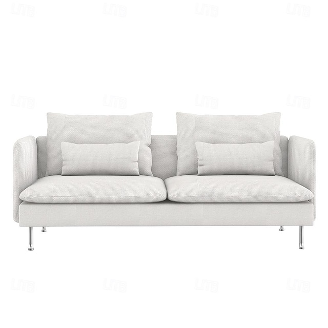  SÖDERHAMN 3-Seat Sofa Cover with Fine Linen Armrests Slipcovers Solid Color of IKEA