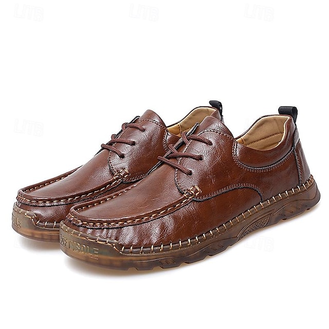 男性用 スニーカー 手作りの靴 ウォーキング カジュアル イタリア製フルグレイン牛革 すべり止め 靴紐 ブラック 褐色 秋